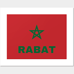 Rabat City in Moroccan Flag Posters and Art